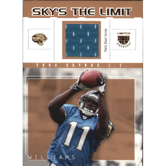 2004 SkyBox LE Sky's the Limit Jerseys Copper #SLRW Reggie Williams