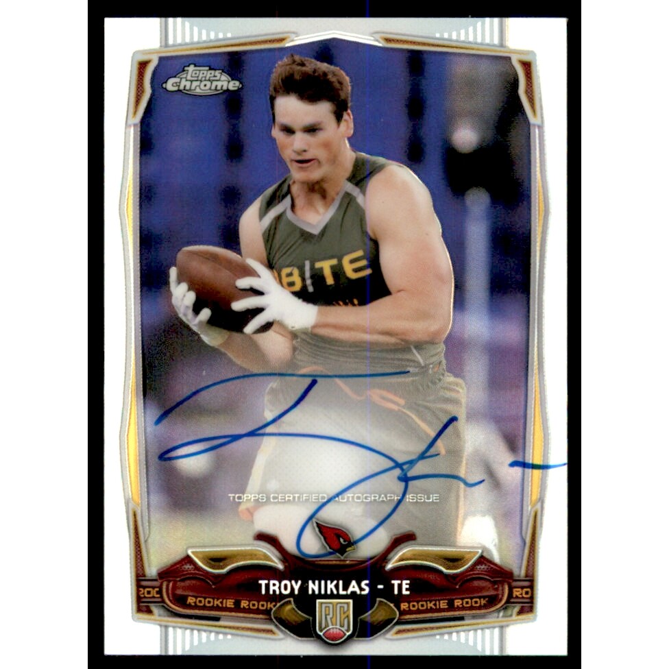 2014 Topps Chrome Mini Rookie Autographs Refractors #182 Troy Niklas. rookie card picture