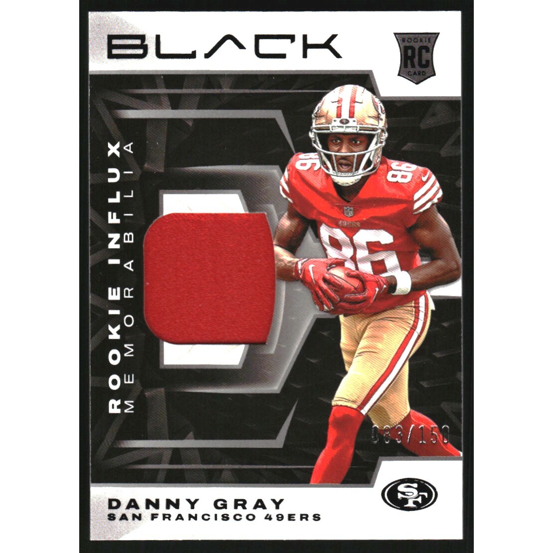 2022 Panini Black Rookie Influx Memorabilia #34 Danny Gray