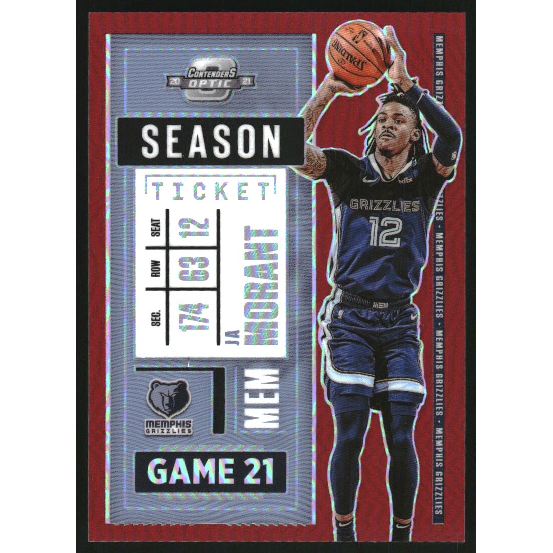 2020-21 Panini Contenders Optic Red #75 Ja Morant