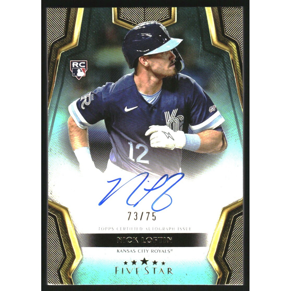 2024 Topps Five Star Autographs Aqua #FSANL Nick Loftin. rookie card picture