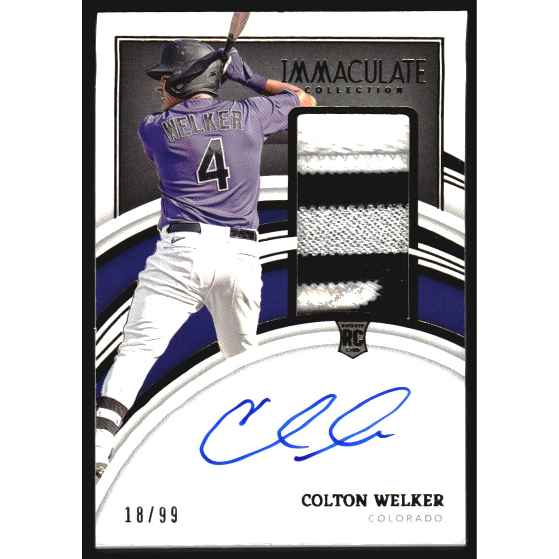 2022 Immaculate Collection #126 Colton Welker AU MEM/99 RC