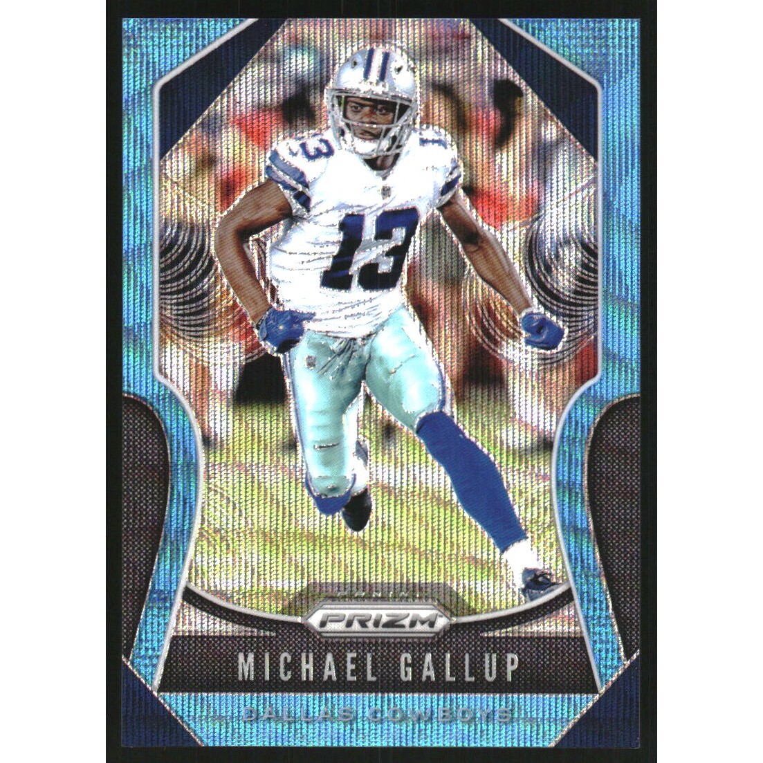 2019 Panini Prizm Prizms Blue Wave #34 Michael Gallup