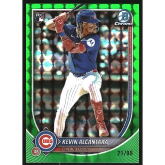 2025 Bowman Chrome Green Geometric Refractors #44 Kevin Alcantara