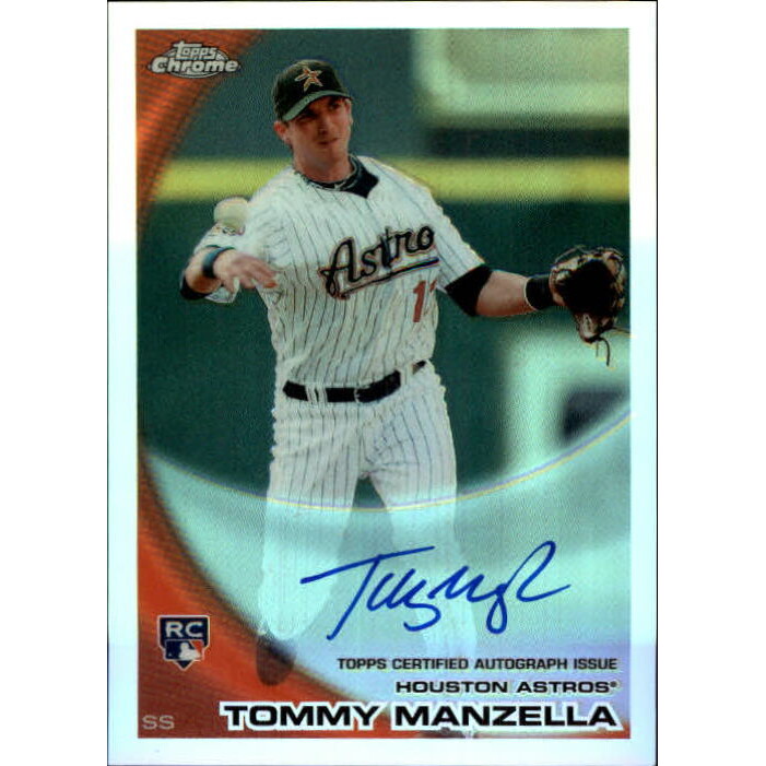 2010 Topps Chrome Rookie Autographs Refractors #207 Tommy Manzella. rookie card picture