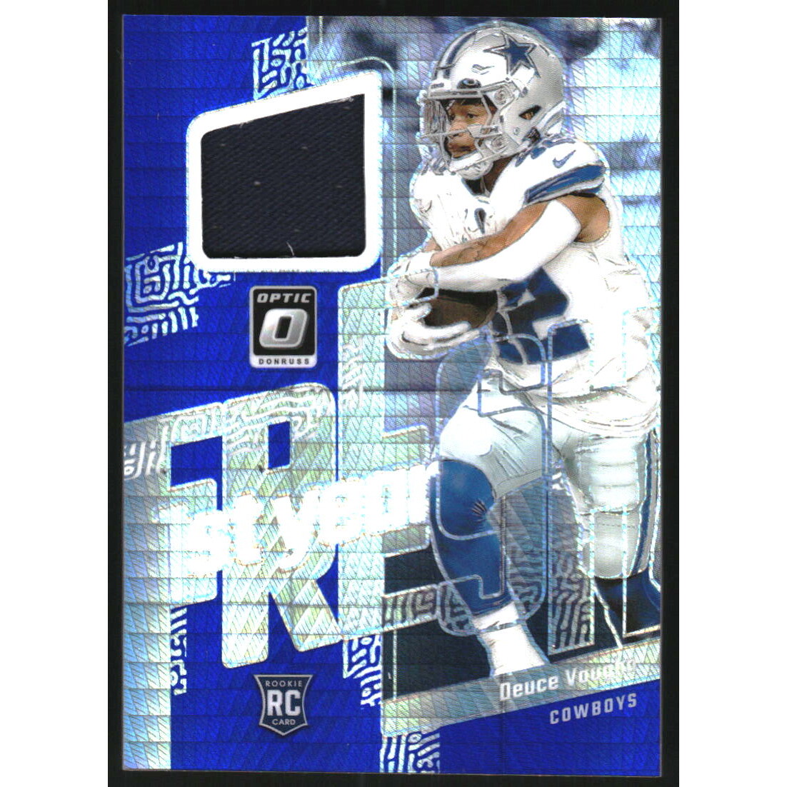 2023 Donruss Optic First Year Fresh Jerseys Blue Hyper #10 Deuce Vaughn