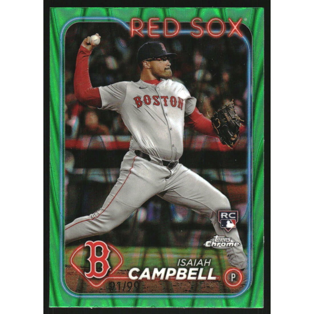 2024 Topps Chrome Green RayWave Refractors #76 Isaiah Campbell