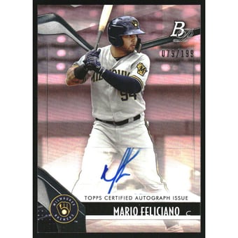 2021 Bowman Platinum Top Prospect Autographs Pink #TOP82 Mario Feliciano