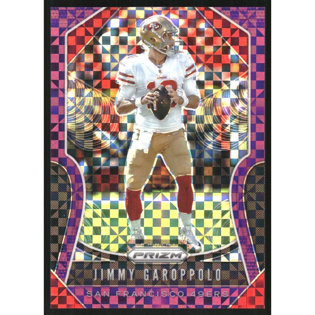 2019 Panini Prizm Prizms Purple Power #252 Jimmy Garoppolo