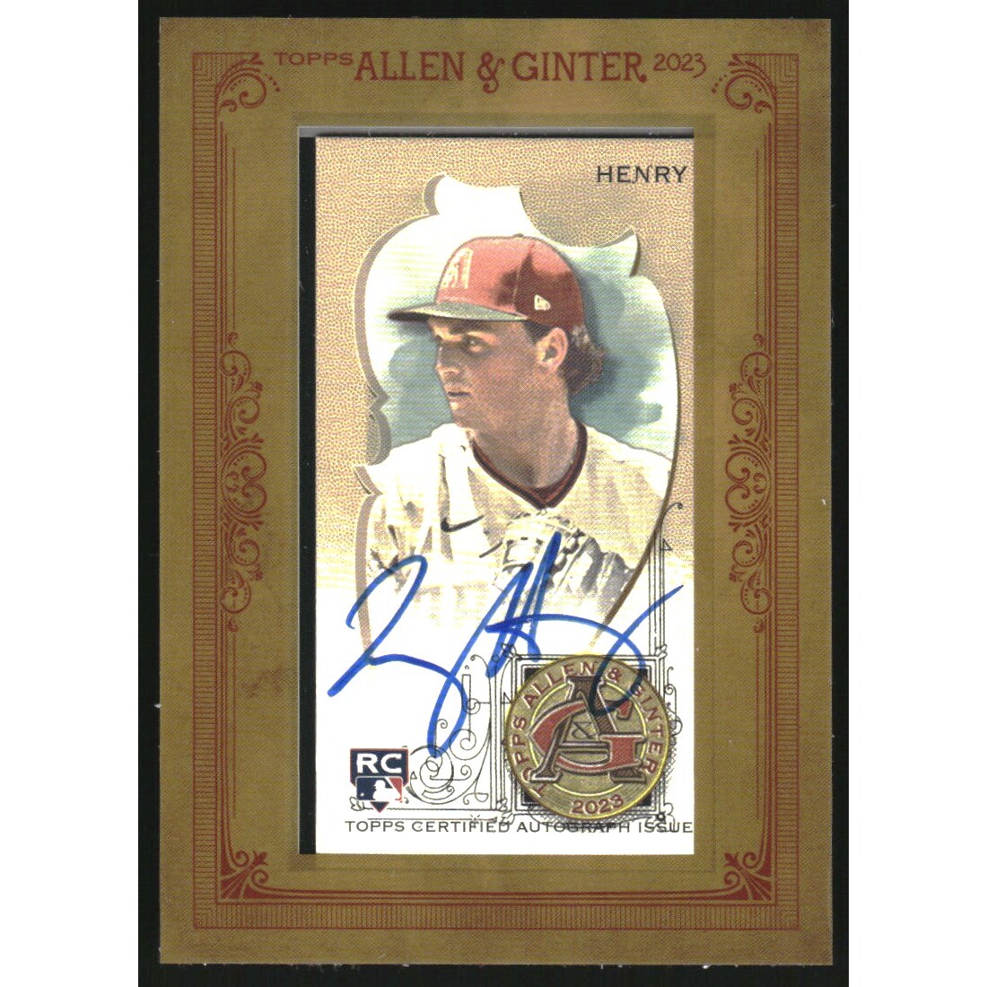 2023 Topps Allen and Ginter Framed Mini Autographs #MATH Tommy Henry. rookie card picture