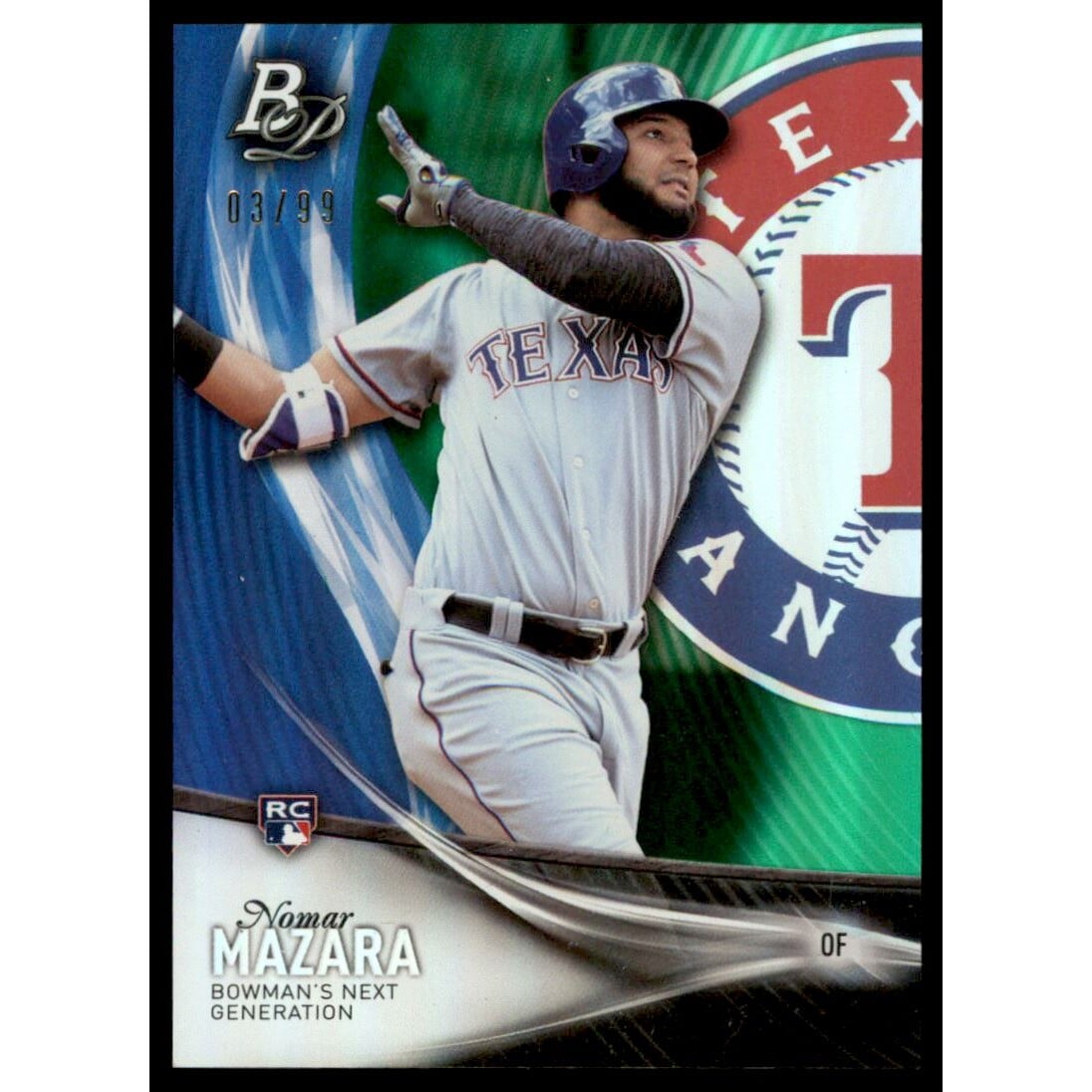 2016 Bowman Platinum Next Generation Green #NG28 Nomar Mazara