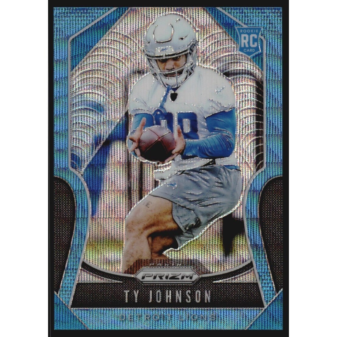 2019 Panini Prizm Prizms Blue Wave #399 Ty Johnson. rookie card picture
