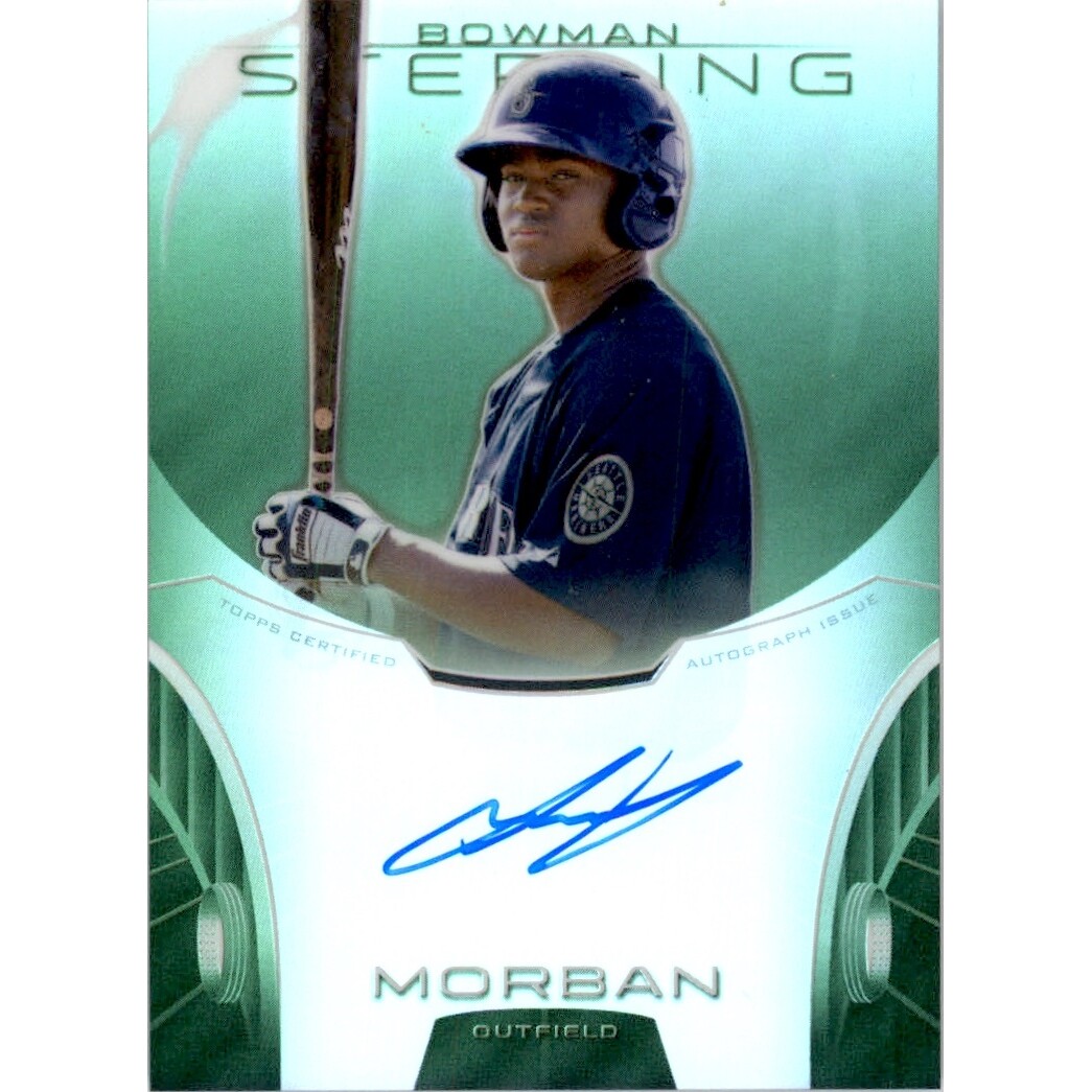 2013 Bowman Sterling Prospect Autographs Green Refractors #JMO Julio Morban. rookie card picture