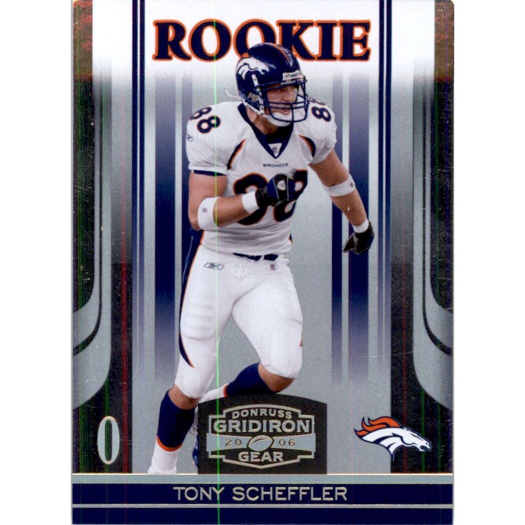 2006 Donruss Gridiron Gear Gold Holofoil O's #195 Tony Scheffler. rookie card picture