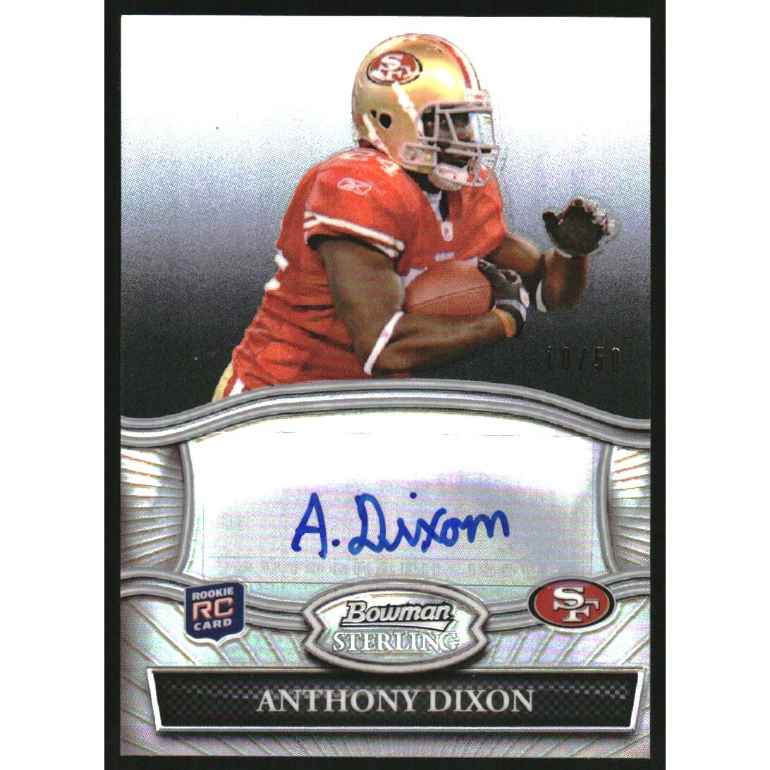 2010 Bowman Sterling Black Refractors #BSAAD Anthony Dixon AU. rookie card picture