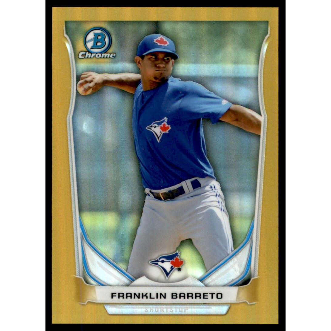 2014 Bowman Chrome Prospects Series 2 Short Prints Gold Refractors #PSFB Franklin Barreto. rookie card picture