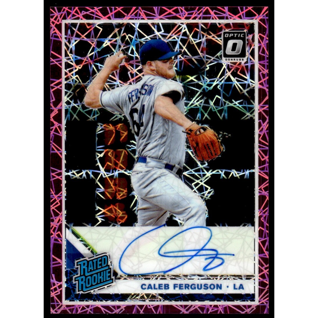 2019 Donruss Optic Rated Rookies Signatures Pink Velocity #46 Caleb Ferguson