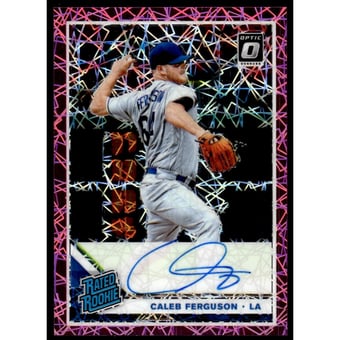 2019 Donruss Optic Rated Rookies Signatures Pink Velocity #46 Caleb Ferguson