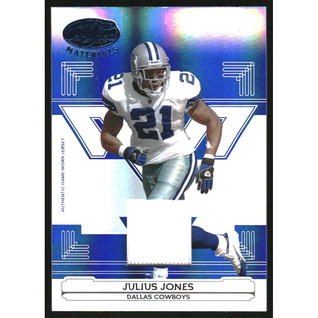 2006 Leaf Certified Materials Mirror Blue Materials #39 Julius Jones 2006 Leaf Certified Materials Mirror Blue Materials #39 Julius Jones