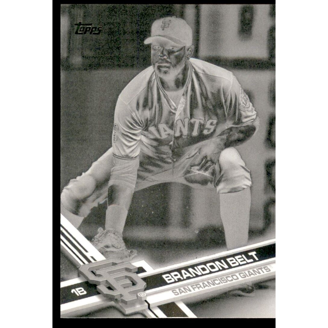 2017 Topps Black and White Negative #347 Brandon Belt. rookie card picture