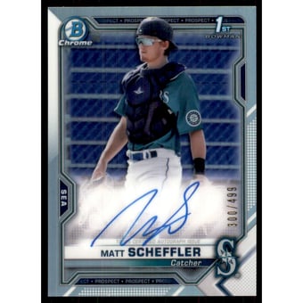 2021 Bowman Chrome Prospect Autographs Refractors #CPAMSC Matt Scheffler