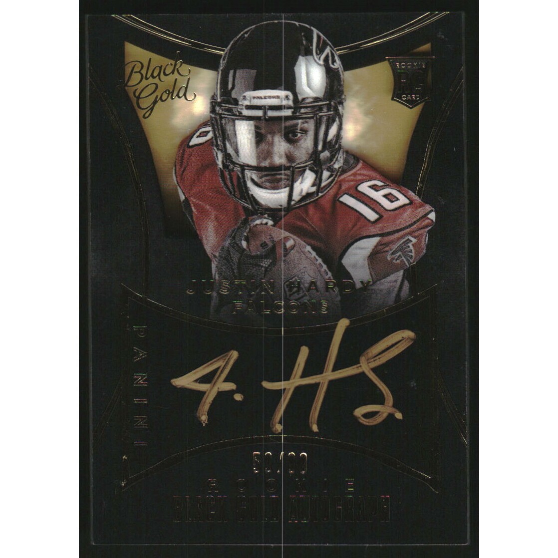 2015 Panini Black Gold Rookie Autographs #RAUJH Justin Hardy/99