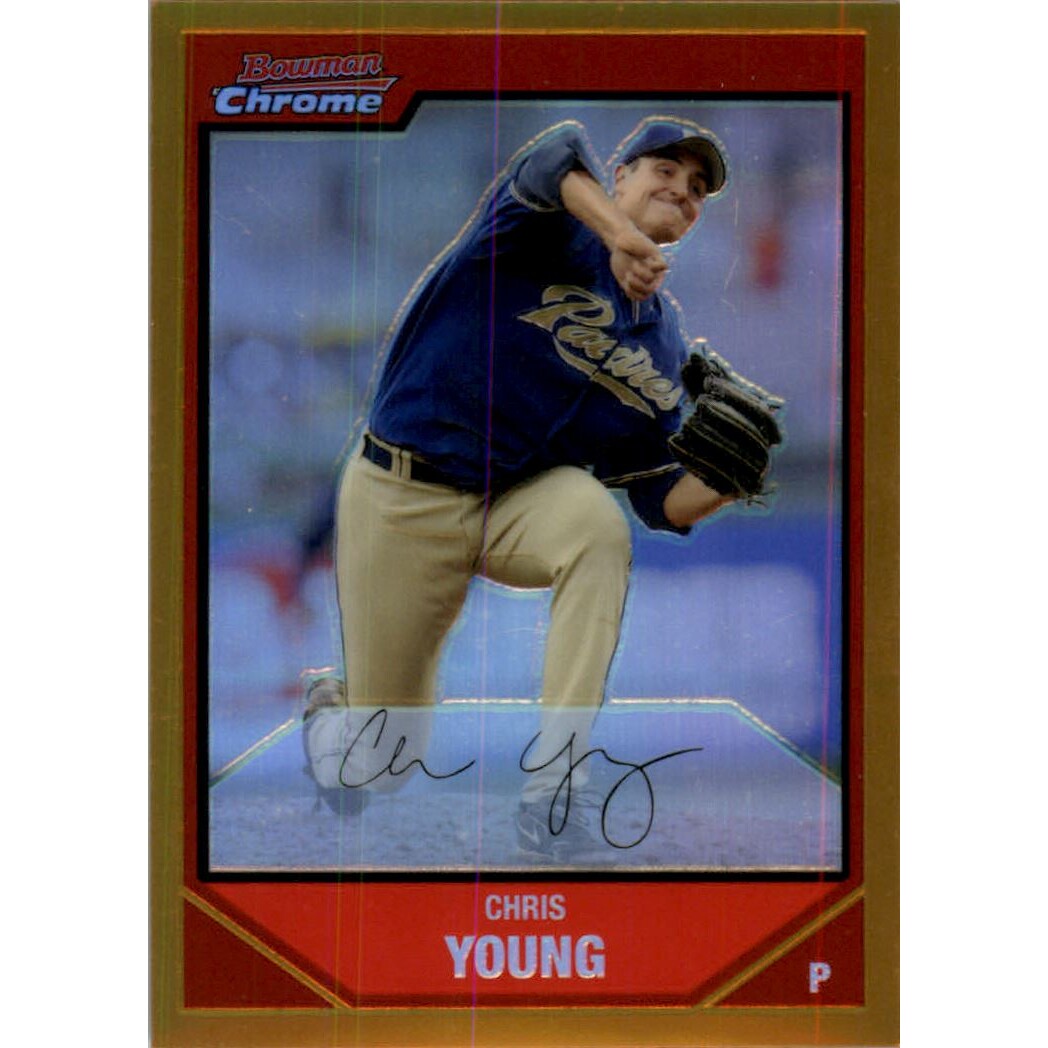 2007 Bowman Chrome Gold Refractors #154 Chris Young. rookie card picture