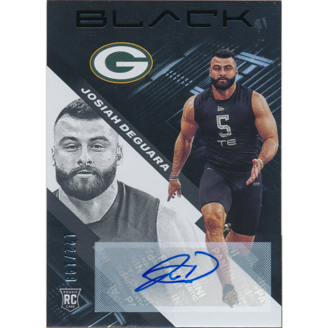 2020 Panini Black Rookie Autographs #186 Josiah Deguara/199. rookie card picture