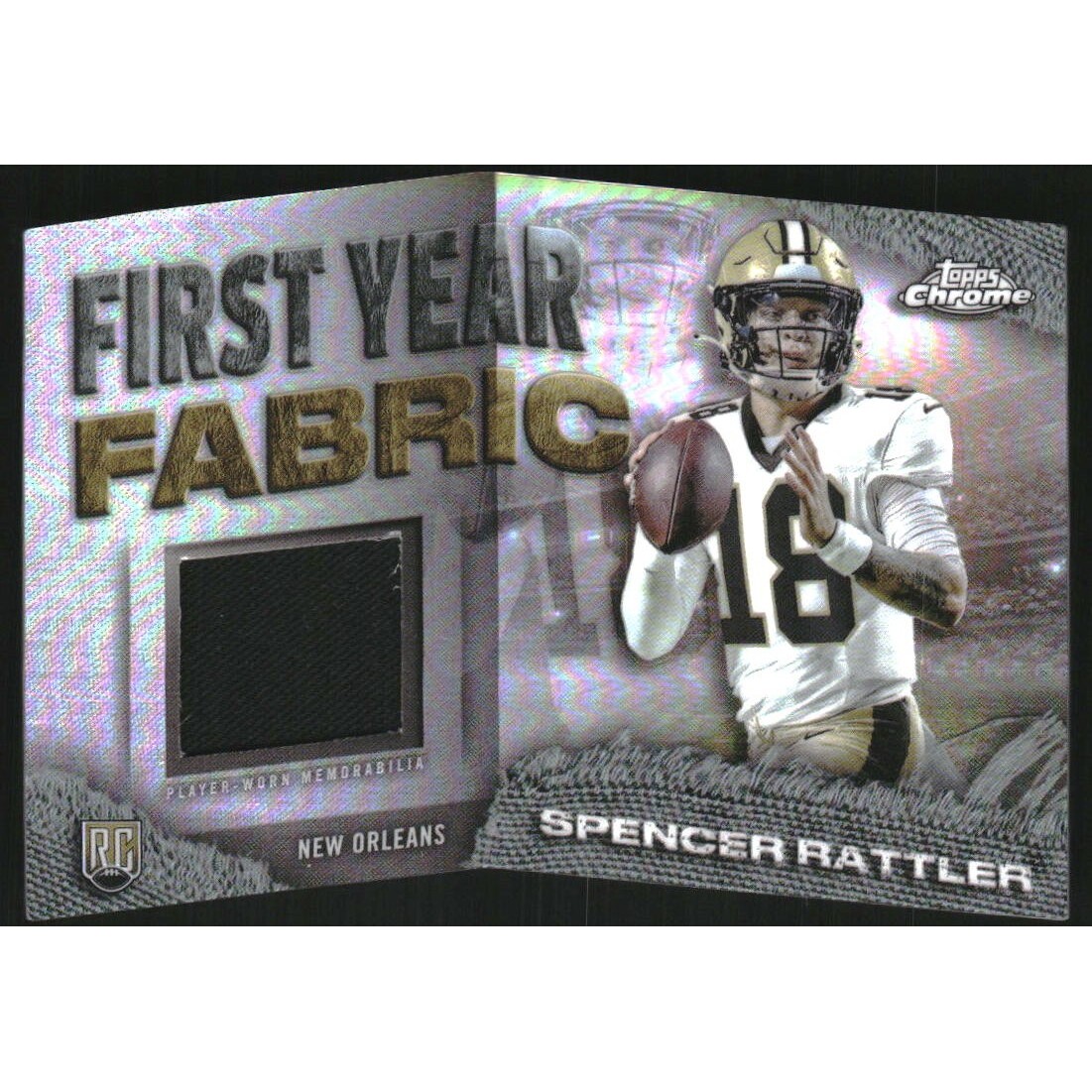 2024 Topps Chrome First Year Fabrics #FYFSR Spencer Rattler 2024 Topps Chrome First Year Fabrics #FYFSR Spencer Rattler
