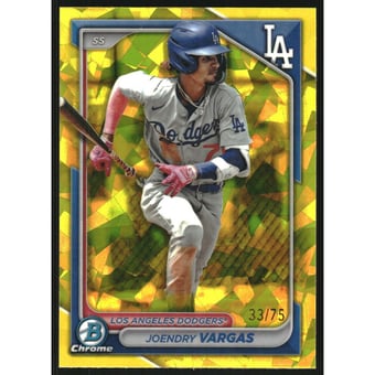 2024 Bowman Chrome Sapphire Prospects Yellow Refractors #BCP89 Joendry Vargas