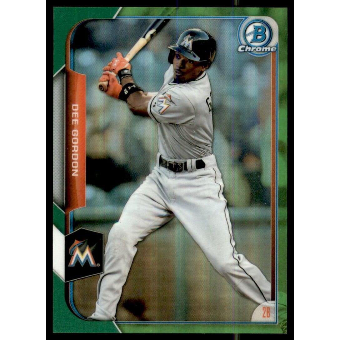 2015 Bowman Chrome Green Refractors #8 Dee Gordon. rookie card picture