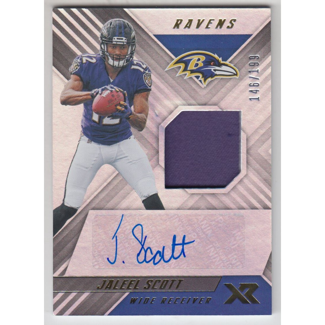 2018 Panini XR Rookie Swatch Autographs #RSA34 Jaleel Scott/199