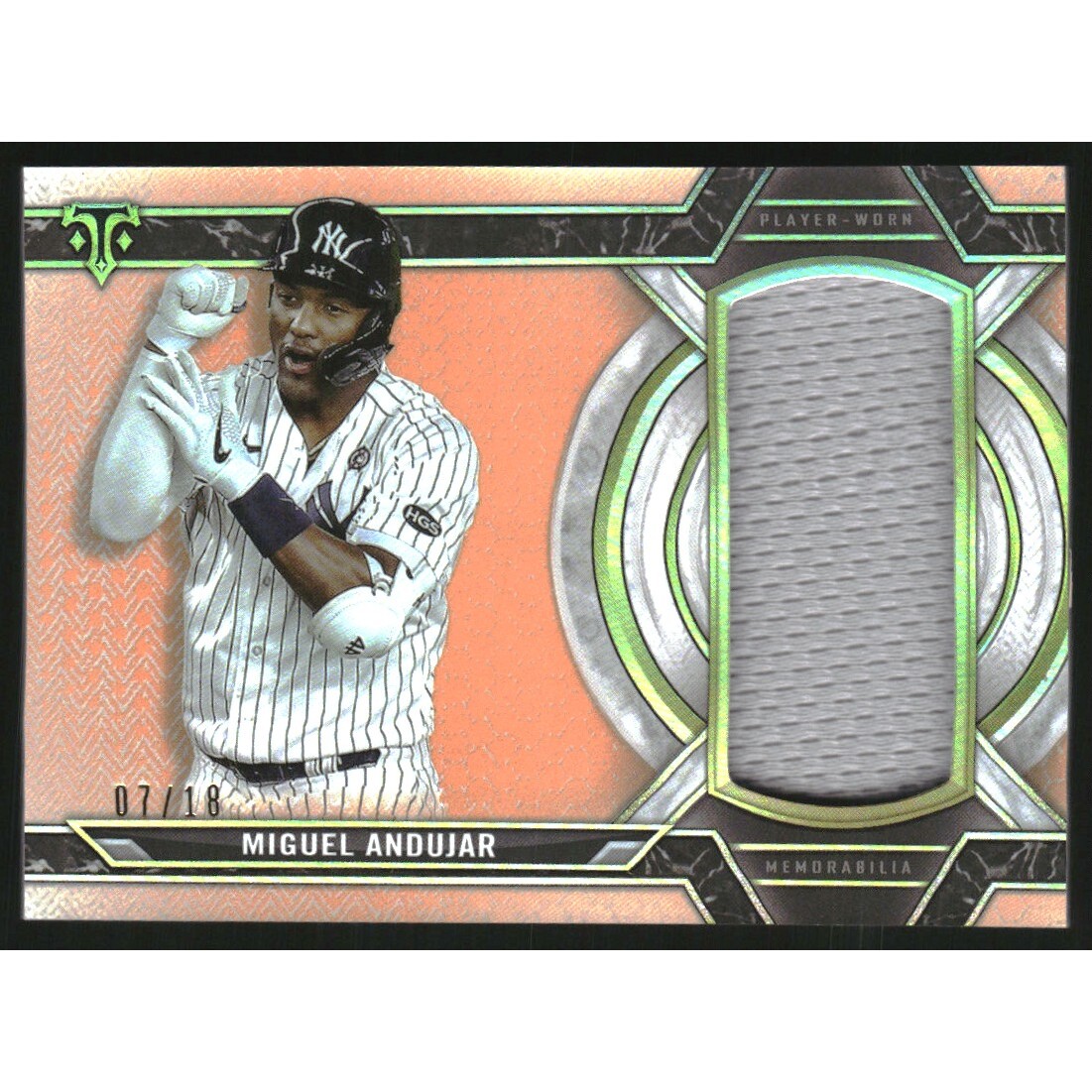 2021 Topps Triple Threads Single Jumbo Relics Amber #SJRMA Miguel Andujar