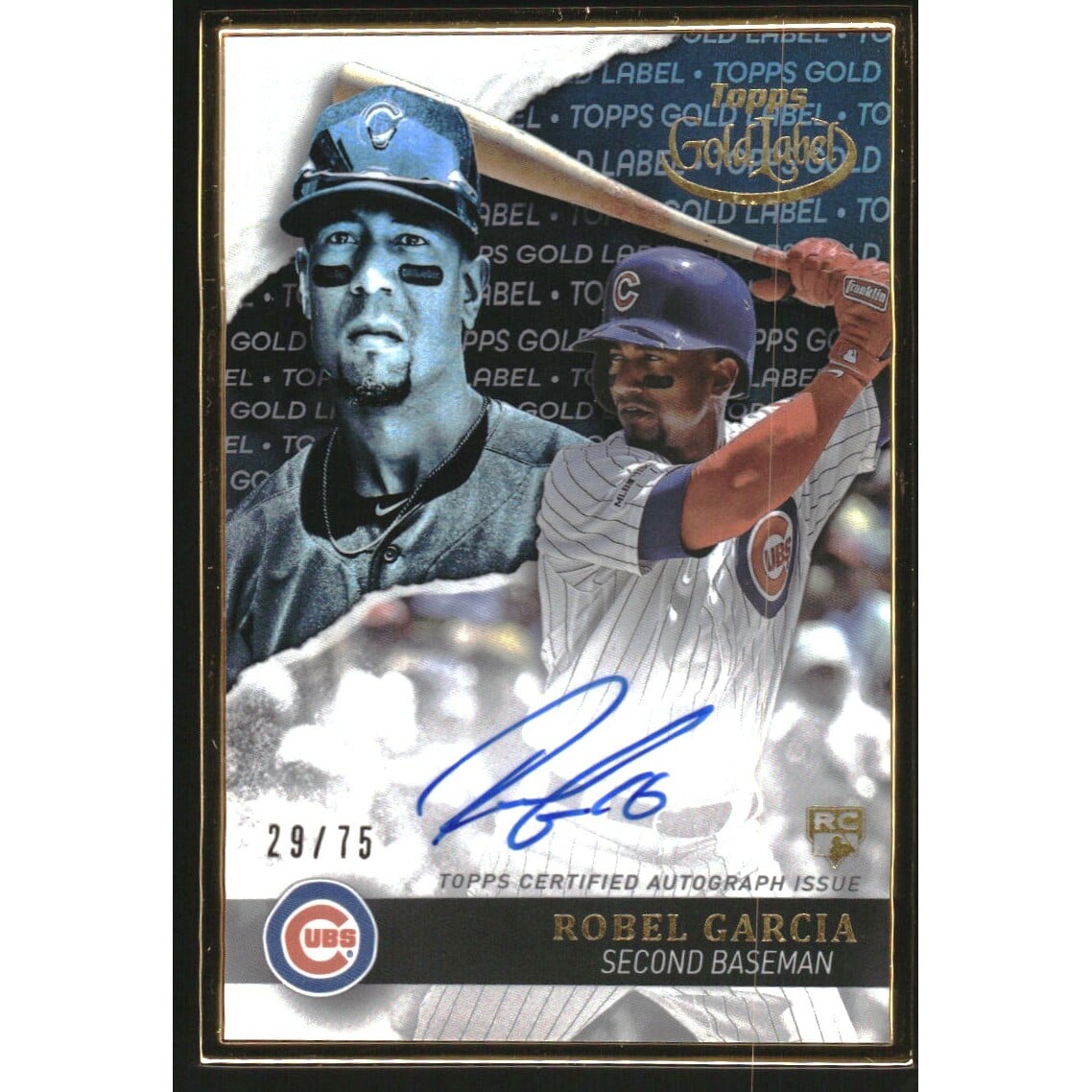 2020 Topps Gold Label Framed Autographs Black #GLARG Robel Garcia/75. rookie card picture