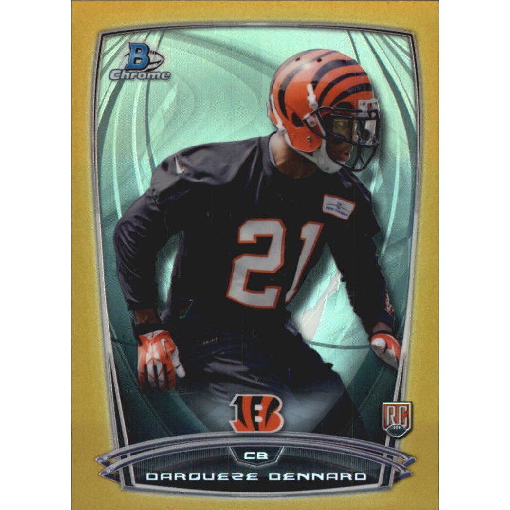 2014 Bowman Chrome Gold Refractors #189 Darqueze Dennard. rookie card picture