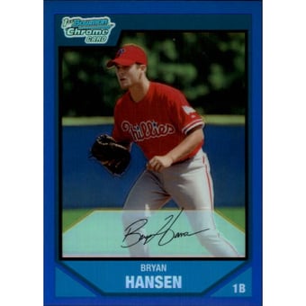 2007 Bowman Chrome Prospects Blue Refractors #BC43 Bryan Hansen