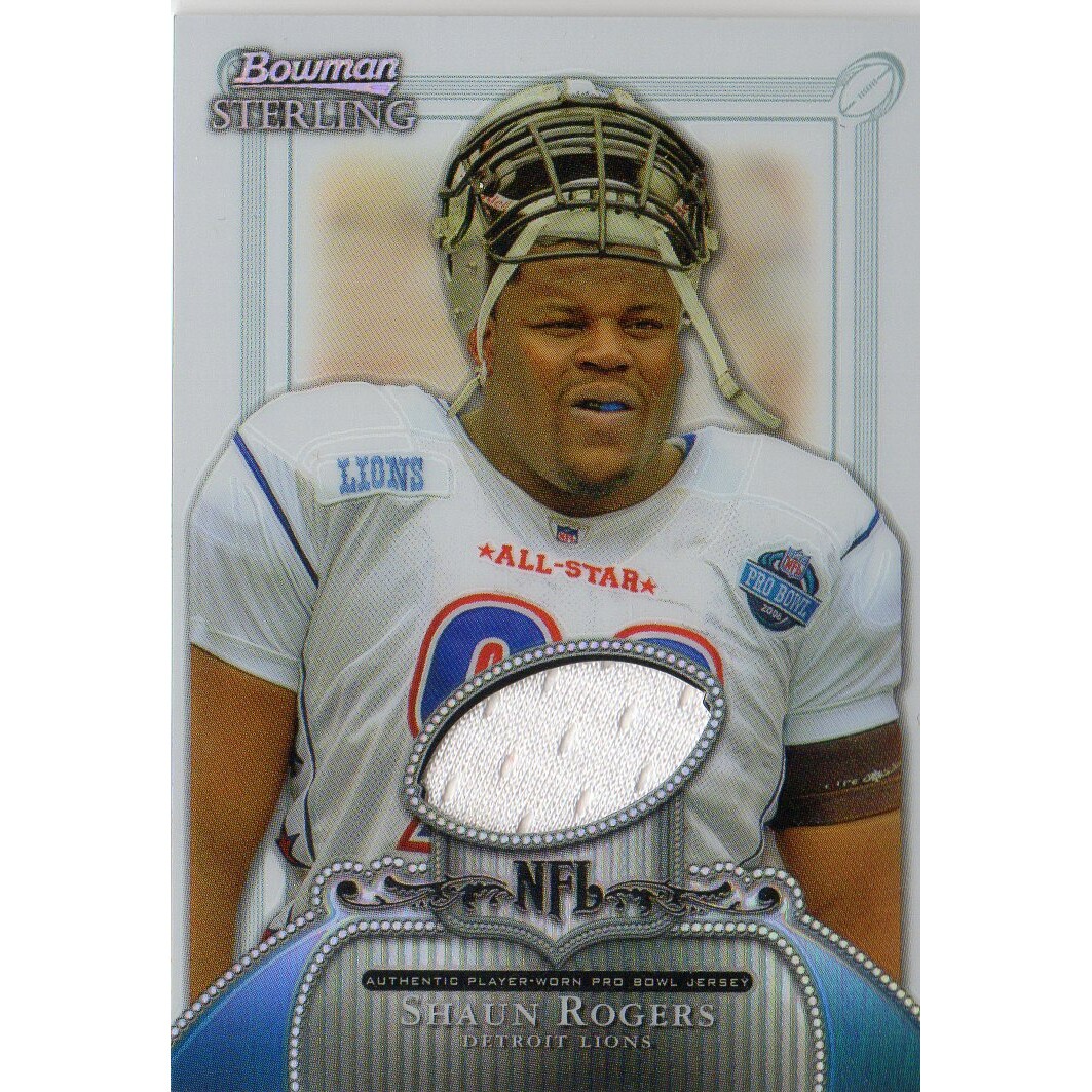 2006 Bowman Sterling Refractors #SR Shaun Rogers JSY. rookie card picture