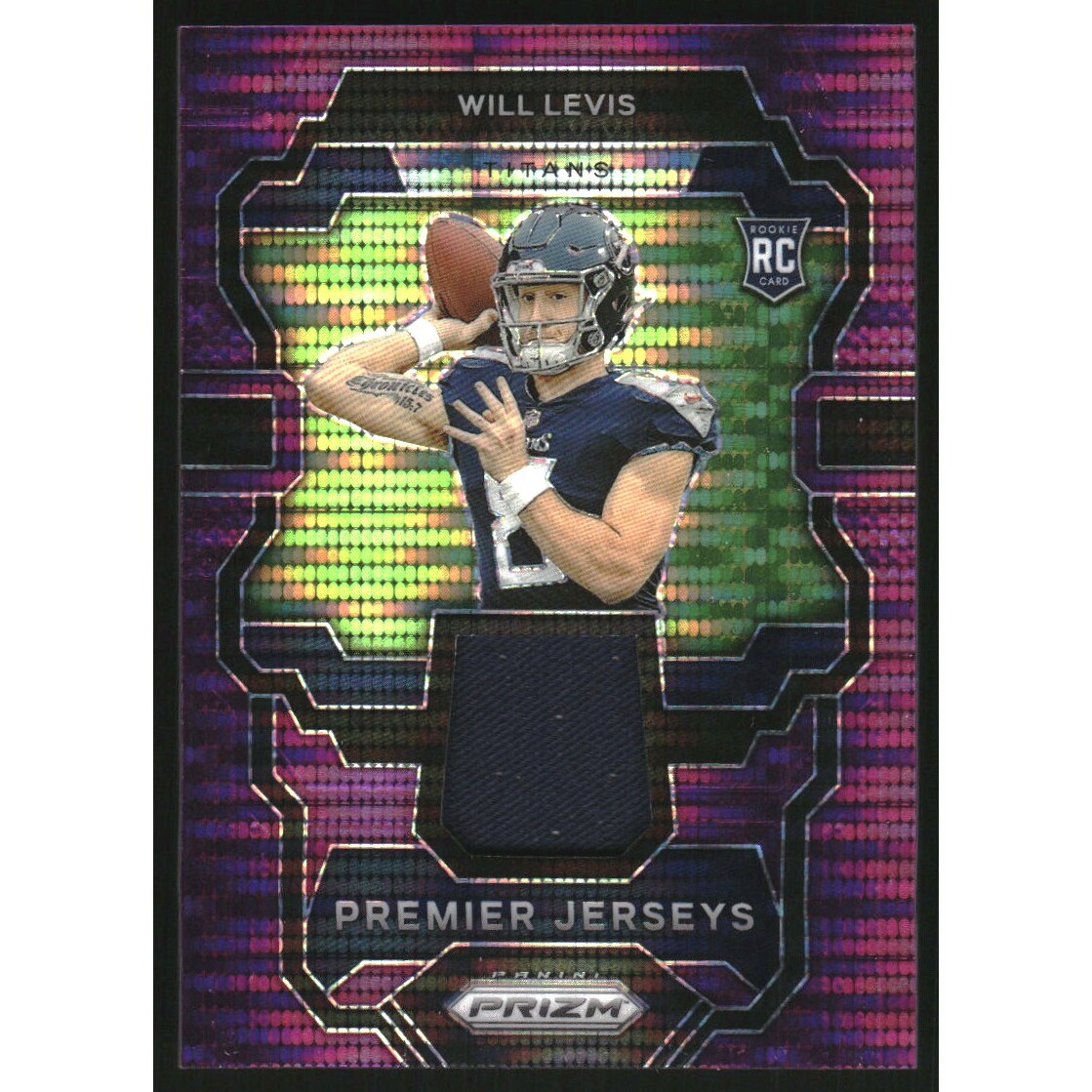 2023 Panini Prizm Premier Jerseys Purple Pulsar #4 Will Levis. rookie card picture