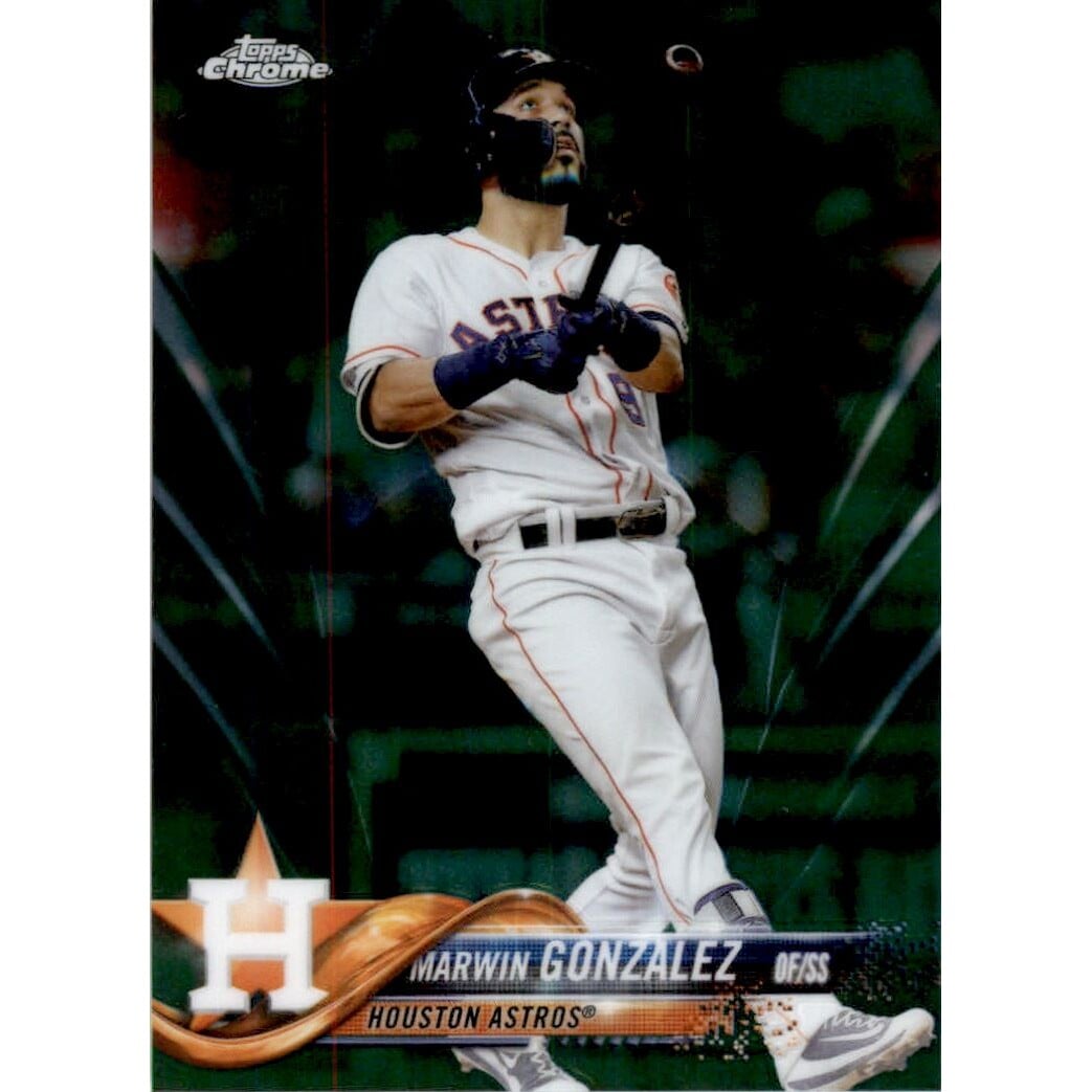 2018 Topps Chrome Green Refractors #38 Marwin Gonzalez. rookie card picture