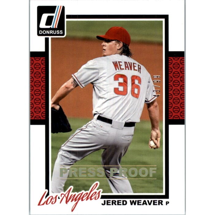 2014 Donruss Press Proofs Gold #165 Jered Weaver