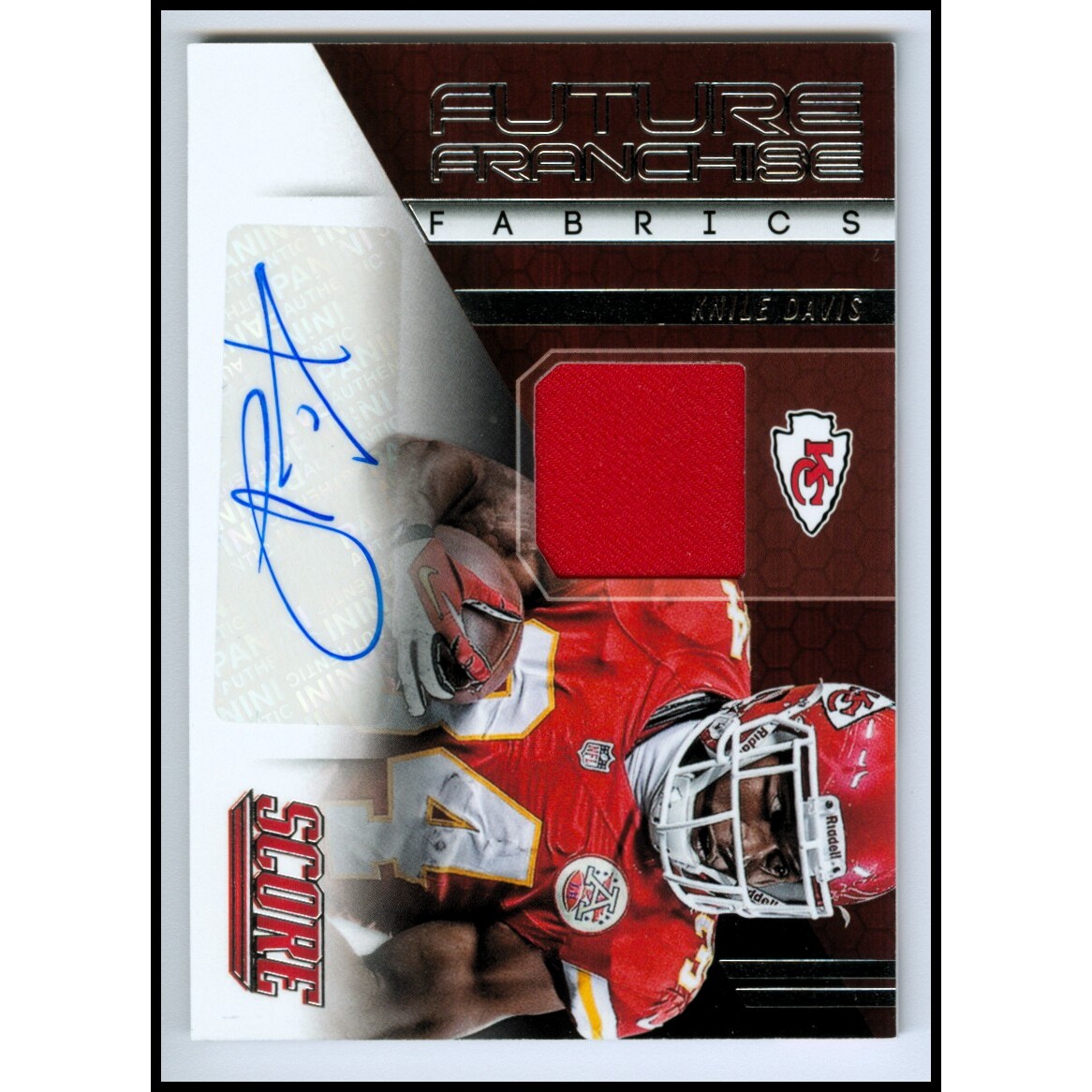 2014 Panini Hot Rookies Score Future Franchise Fabrics Autographs #FFFKD Knile Davis