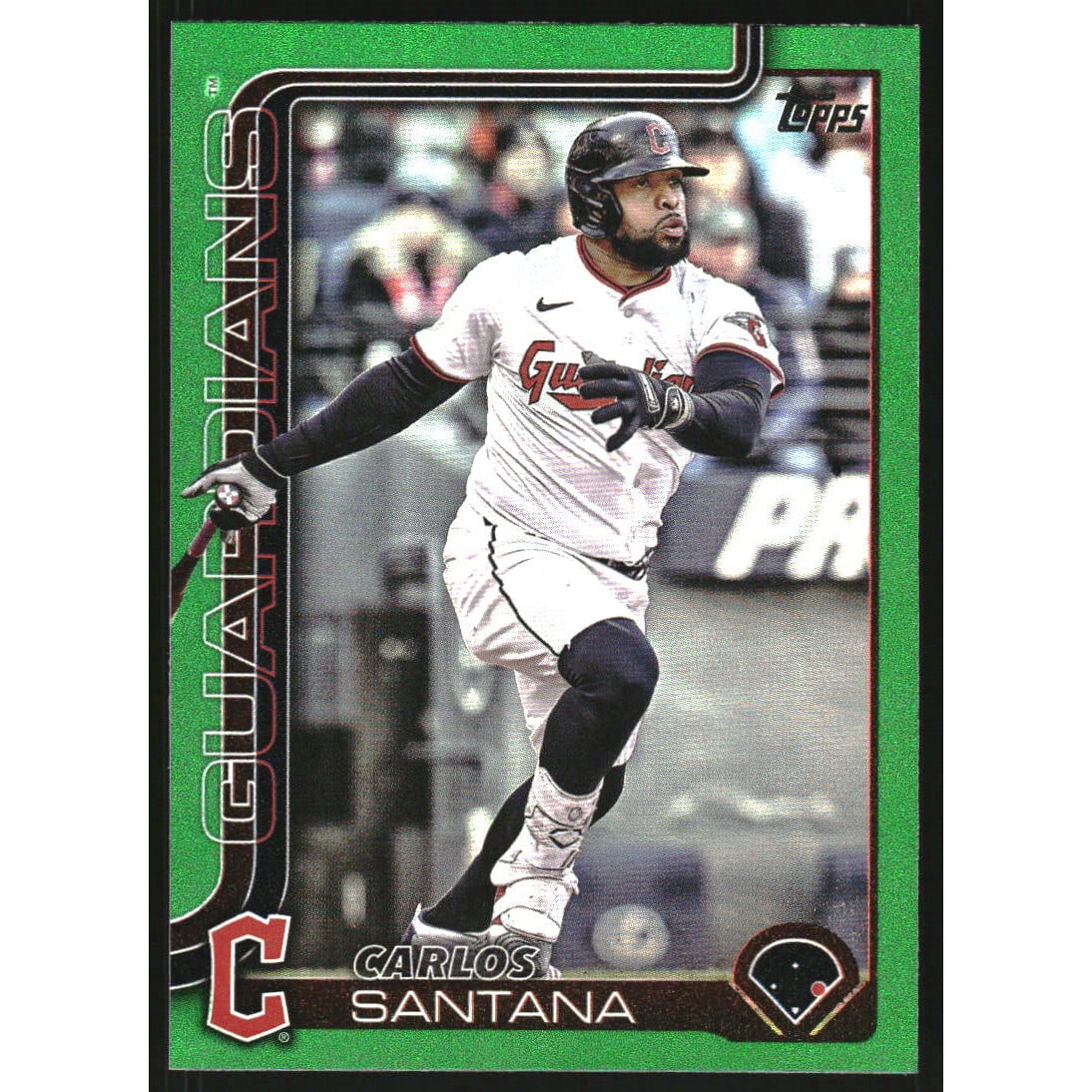 2025 Topps Update Green Rainbow Foil #US148 Carlos Santana