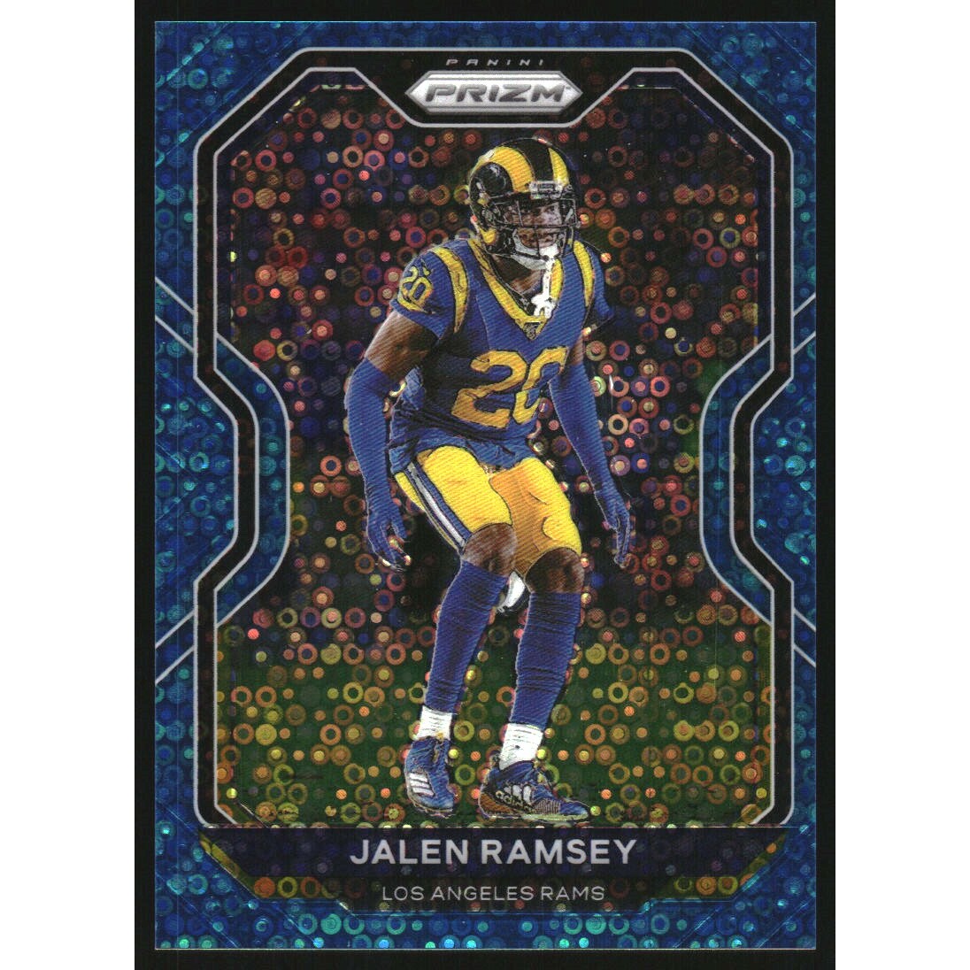 2020 Panini Prizm Prizms No Huddle Blue #278 Jalen Ramsey. rookie card picture