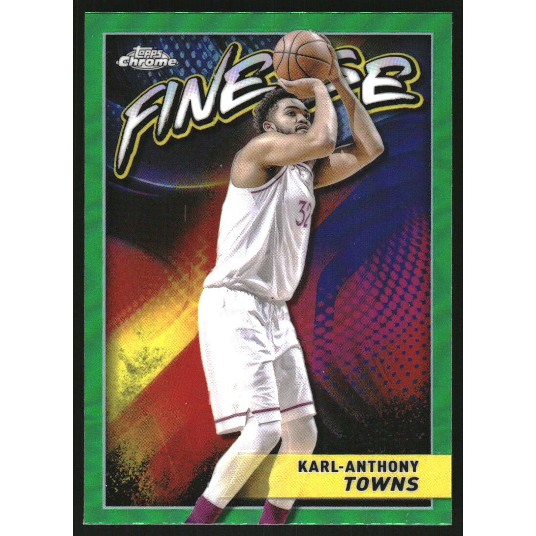 2023-24 Topps Chrome Finesse Green Refractors #F19 Karl-Anthony Towns 2023-24 Topps Chrome Finesse Green Refractors #F19 Karl-Anthony Towns