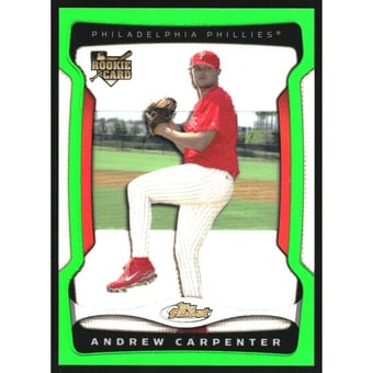 2009 Finest Refractors Green #126 Andrew Carpenter