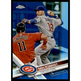 2017 Topps Chrome Blue Refractors #6 Ben Zobrist