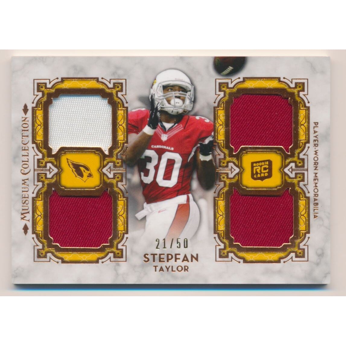 2013 Topps Museum Collection Rookie Quad Relics Copper #MRQRST Stepfan Taylor. rookie card picture