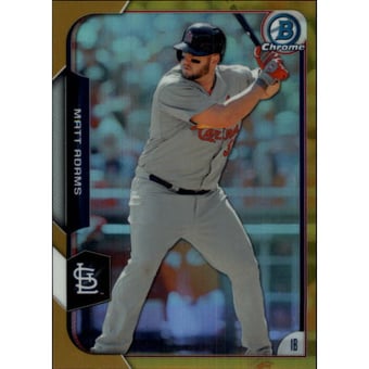 2015 Bowman Chrome Gold Refractors #142 Matt Adams