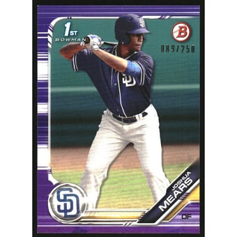2019 Bowman Draft Purple #BD180 Joshua Mears