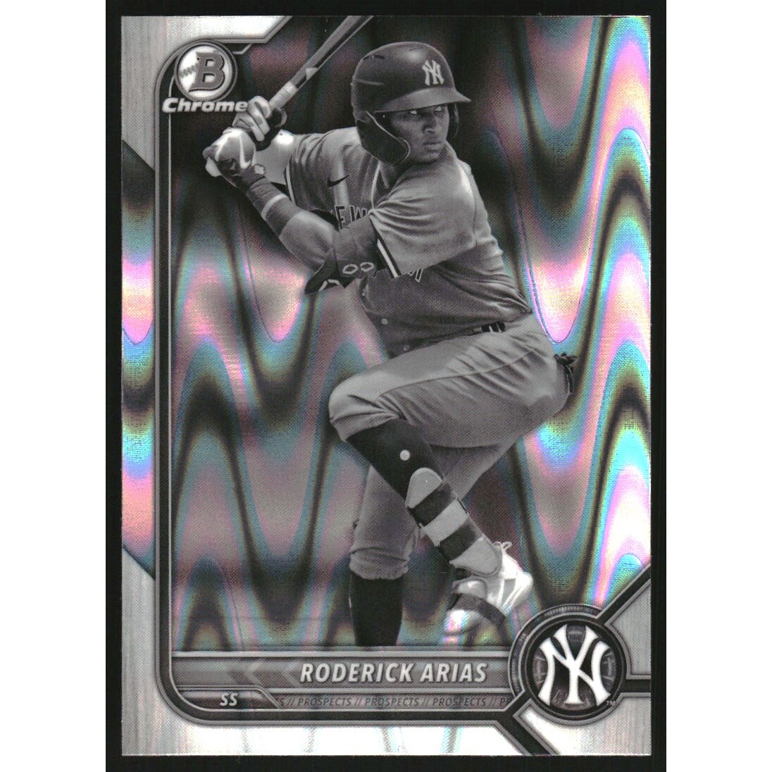 2022 Bowman Chrome Draft Black and White RayWave Refractors #BDC79 Roderick Arias